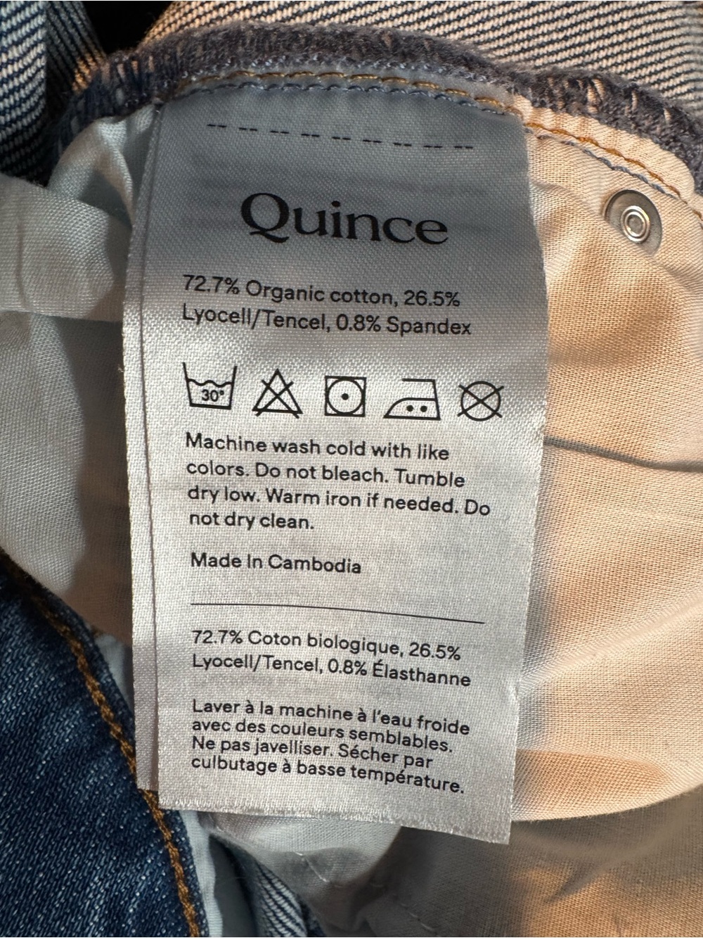 Quince Bella Stretch Relaxed Straight Jeans Long Atlantic Blue - Picture 7 of 8